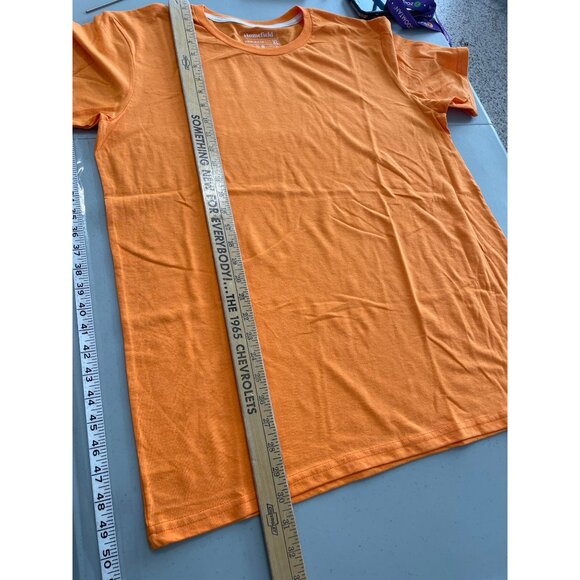 Homefield Crewneck Short Sleeve TShirt Men XL Orange Cotton Poly Plain Basic Tee - Picture 4 of 6